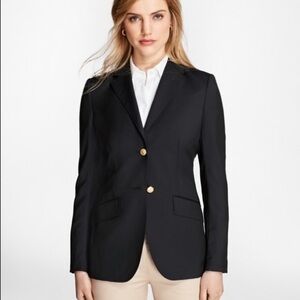 Brooks Brothers Navy Blue Wool Blazer with Brass Buttons 10